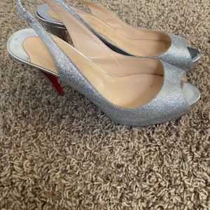 Christian Louboutin Shoes - Authentic Christian louboutin sliver glitter shoe Christian Louboutin Shoes - Authentic Christian louboutin sliver glitter shoe
